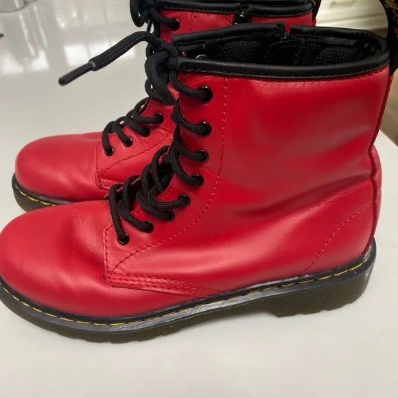 Dr. Martens Kids Red Boots - Picture 3 of 9